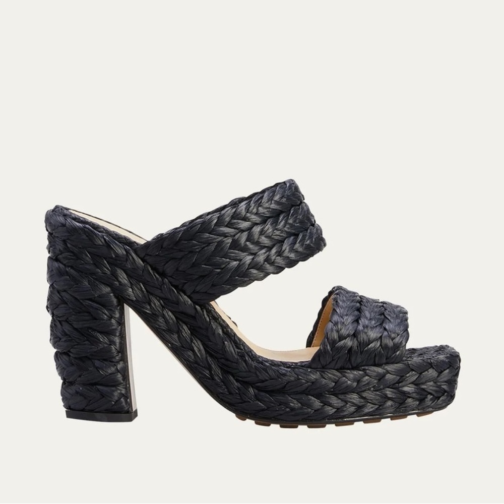 BOTTEGA VENETA Woven Straw 120 Platform Sandals